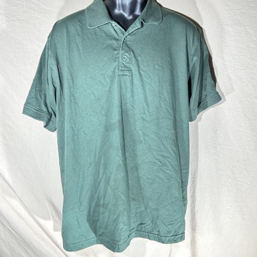 LA Gear Operator Polo Shirt Men's Large Green Short Sleeve